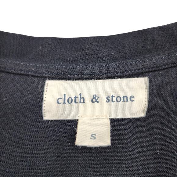 Anthropologie Cloth & Stone Black Short Sleeve V-Neck Mini Dress Size Small - Picture 3 of 6